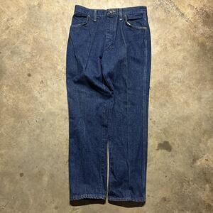 Vintage 80s Rustler Blue Dark Wash Straight Cut Jeans 30x30